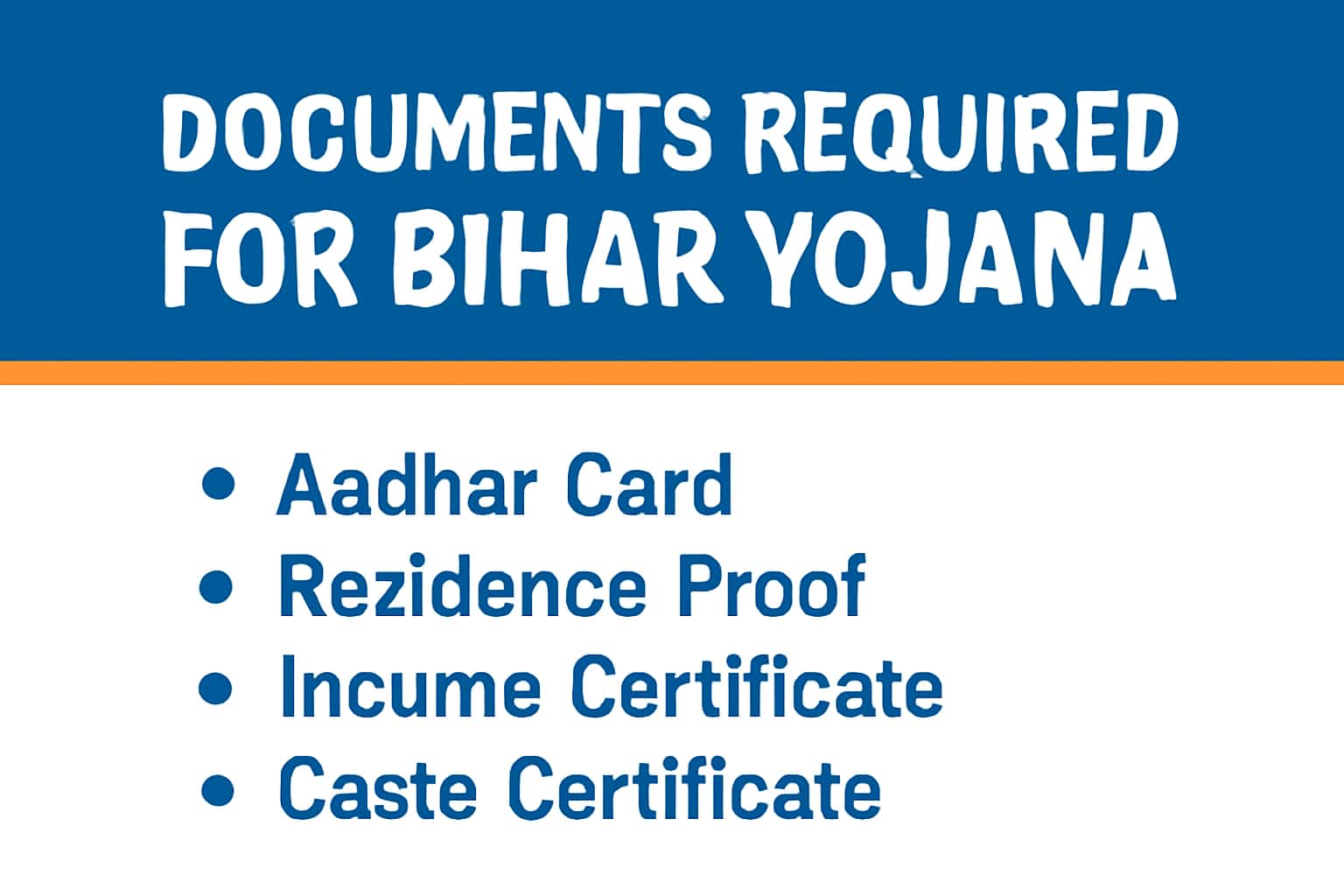 Documents Required for Bihar Yojana